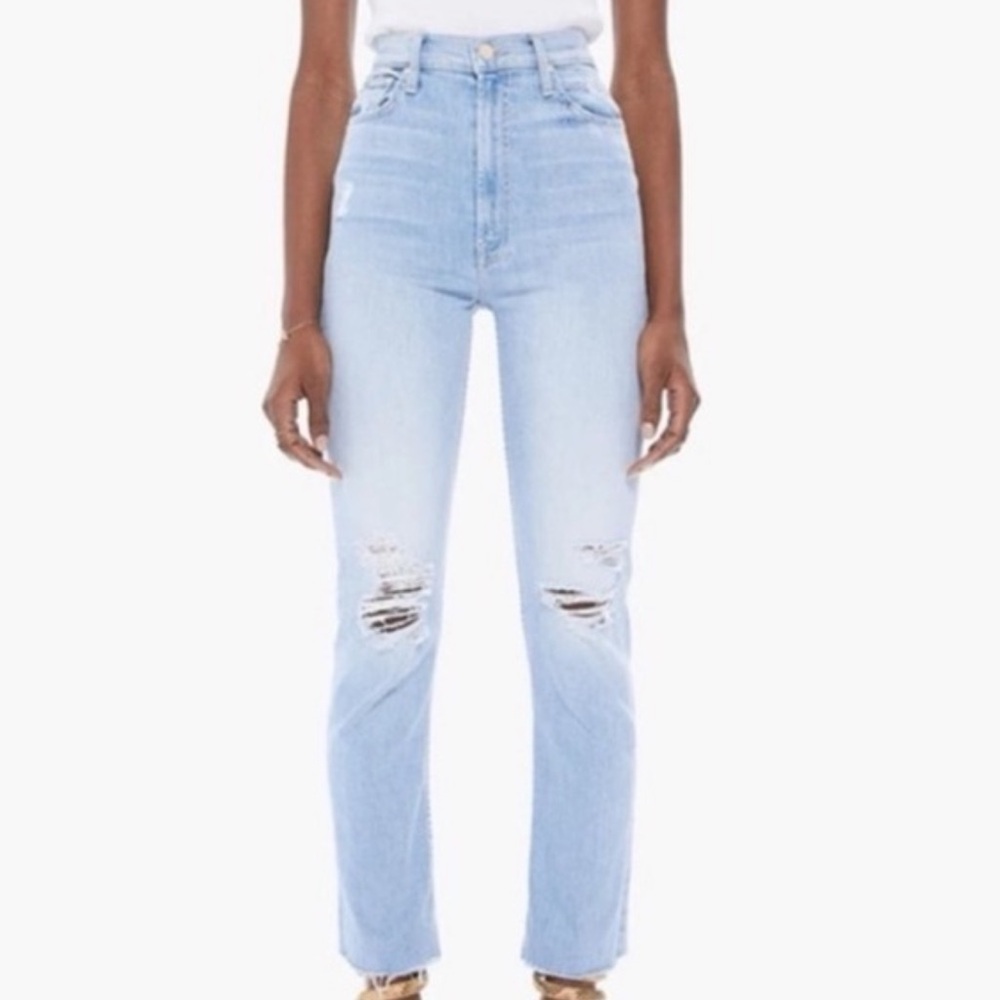Mother High Waist Rider Ankle Fray